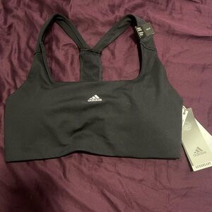 Adidas Black Sports Bra Moisture-Wicking Racerback